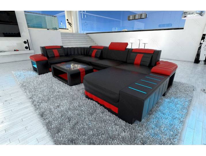 Wohnlandschaft Bellagio U-Form aus Leder