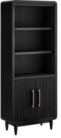 Martin Furniture Modern Wood Bookcase With Doors, Office/Entertainment Shelving, Entertainment Storage, Storage Cabinet, Fully Assembled, Black
