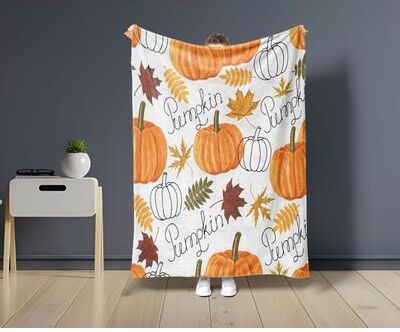 Shop Station Cozy Fall Throw Blanket Soft Pumpkin Throw Blanket For Halloween & Autumn Home Decor e 27.56 39.37 In