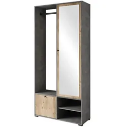 Garderobe  Dingo , grau , Maße (cm): B: 90 H: 190