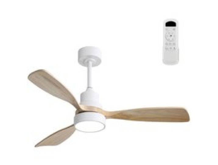 Lustre ventilateur 48 pouces à 3 pales bois massif moteur DC réversible télécommande adapté au salon