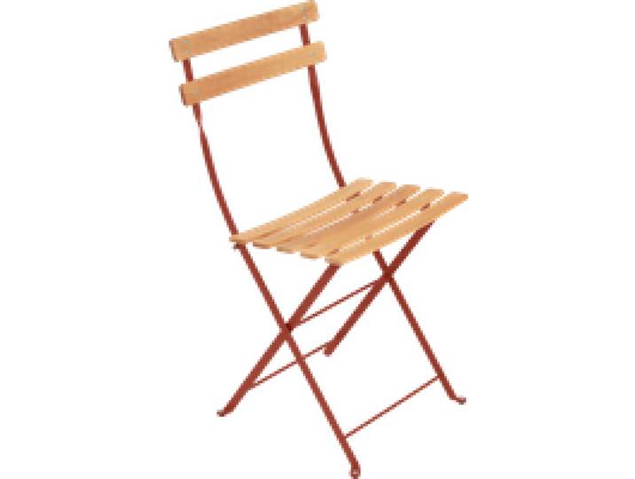 Lot de 2 Chaises Pliantes Bistro Naturel en Acier et en Bois