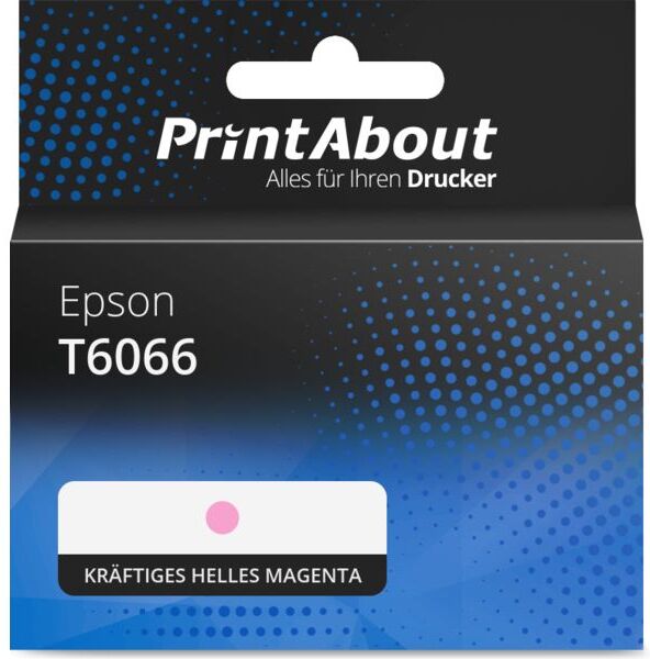 PrintAbout Druckerpatrone kompatibel mit Epson T6066 - Kräftiges helles Magenta - Hohe Kapazität