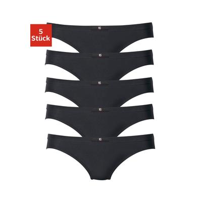 String H.I.S, Damen, Gr. 38, schwarz, Obermaterial: 95% Baumwolle, 5% Elasthan, unifarben, körpernah, Unterhosen String, aus elastischer Baumwoll-Qualität