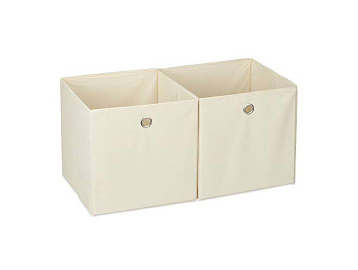 Relaxdays 6X boîtes de Rangement\, carrées; en Tissu\, Cubique\, 30x30x30 cm\, Beige
