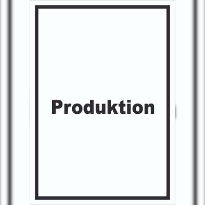 HB-Druck Produktion Schild mit Text Herstellung Fertigung hochkant A5 Rückseite selbstklebend