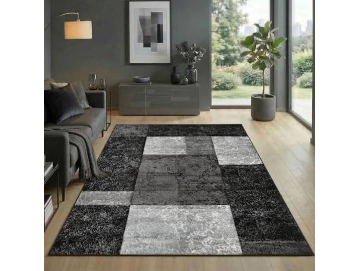 Carpetsale24 Tapis design carrelé Noir Dimensions: 160 x 230 cm