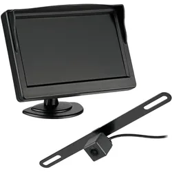 CARMATRIX Digitales HD Funk Rückfahrsystem 5" Monitor Nummernschild 170° Distanzlinien