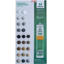 Ramsauer 120 Neutral Silikon Dichtstoff Farbkarte-Tupfenkarte