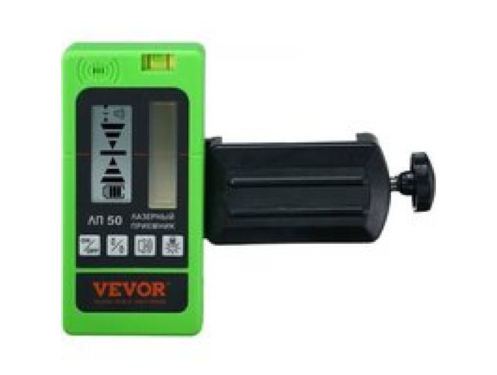 VEVOR Professional Laserempfänger 60m Reichweite Laserdetektor für Puls-Kreuzlinienlaser ±1,5mm Nivellierbereich 1,5-V-Batterien 20 Stunden Betriebszeit doppelte LCD-Display mit Hintergrundbeleuchtung