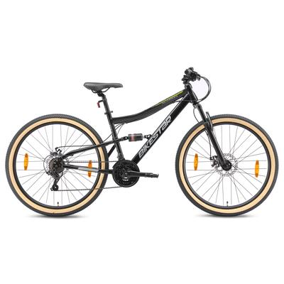Mountainbike BIKESTAR Gr. 43, schwarz, Fahrräder, 43cm, 27,5 Zoll (69,85cm), für Damen und Herren, Kettenschaltung