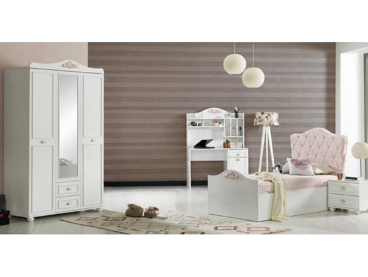JVmoebel Jugendzimmer-Set Modernes Bett Nachttisch Kleiderschrank Schreibtisch, (4-tlg)