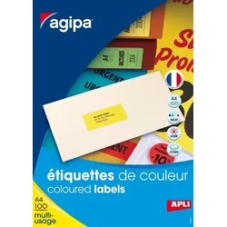 agipa Adress-Etiketten, 210 x 297 mm, neongelb