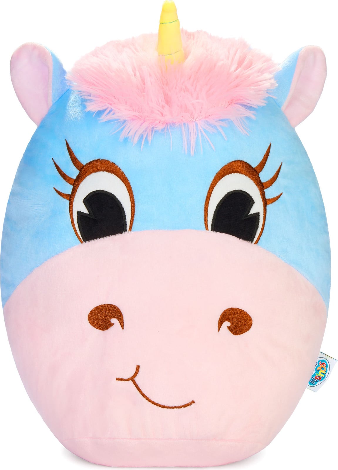 SQUISHBRUBIES Enya eenhoornpluche blauw en roze - 35 cm