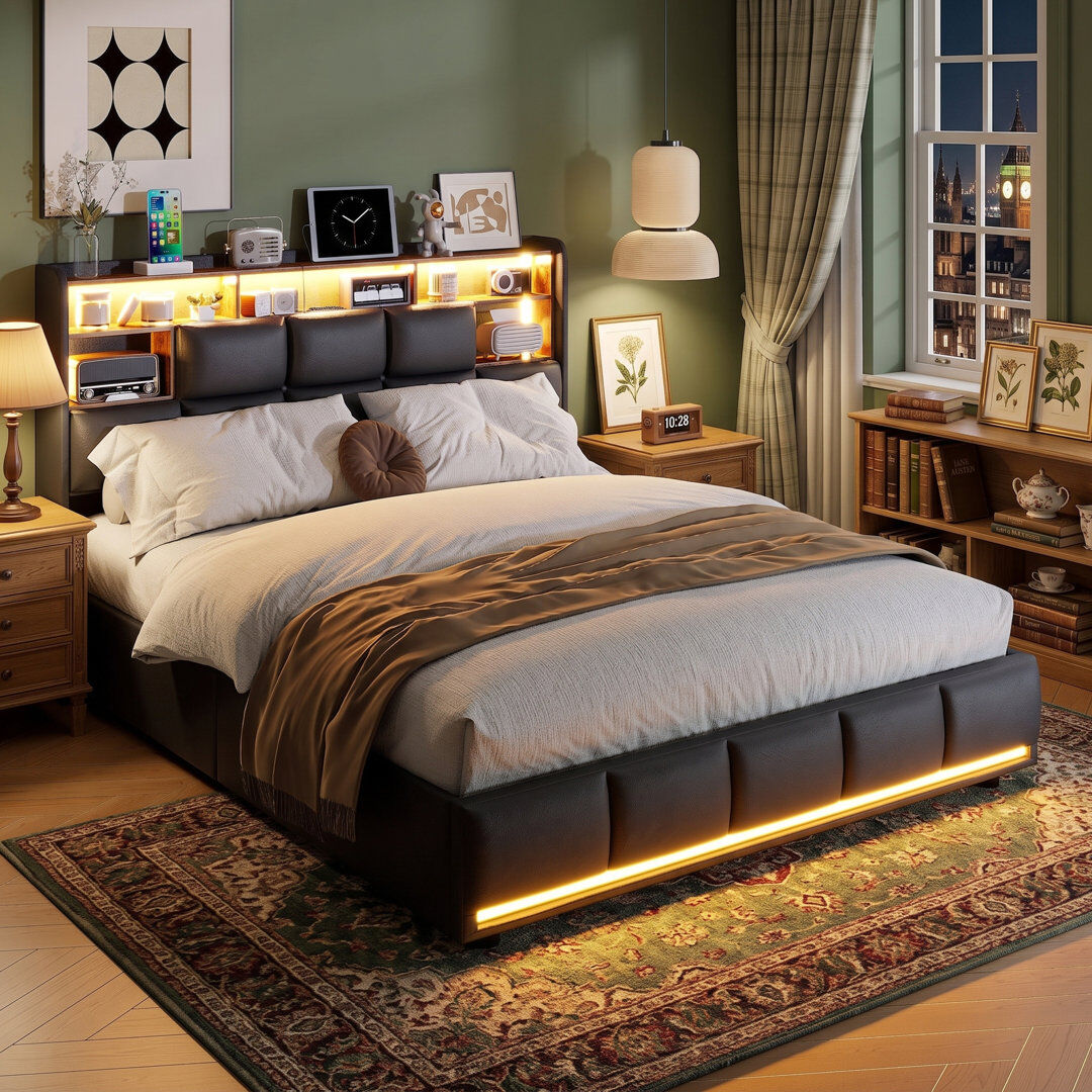 17 Stories Ottoman Bed Black 135*190cm