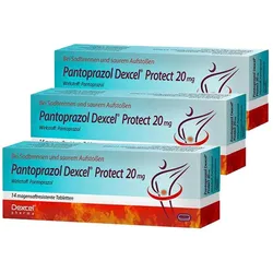 Pantoprazol Dexcel Protect 20 mg 3er Set 3X14 St Tabletten magensaftresistent