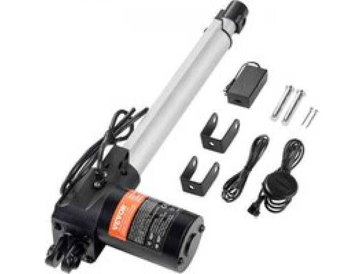 VEVOR Kit actionneur linéaire 250 mm actionneur de mouvement linéaire 24 V haute vitesse 25 mm/s, actionneur linéaire 100 kg/1000 N pour levage TV/table/canapé, IP44, adaptateur d'alimentation inclus