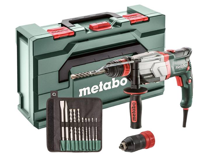 Marteau perforateur SDS-Plus - UHEV 2860-2 QUICK SET - 1100 W - METABO - avec coffret + jeu de forets 10 pièces - 600713510