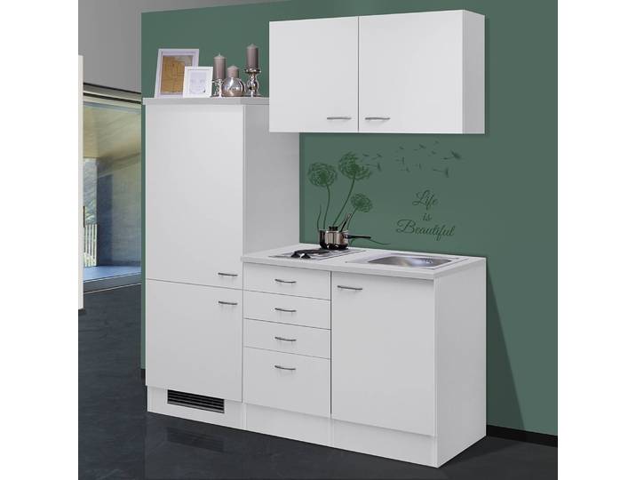 Singleküche Cresta 160cm Weiß/Weiß