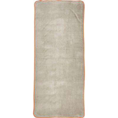 Saunatuch DONE. "Kuuma", grau (taupe, orange), B:80cm L:200cm, Velours, Obermaterial: 100% Baumwolle, Handtücher, Uni-Farben, farblich abgesetzter Abschluss-Saum, Frottier-Innenseite