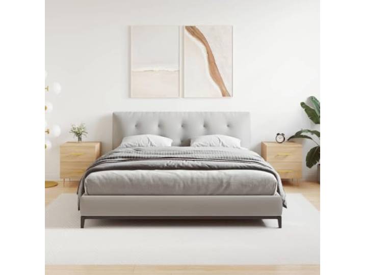 HEFZGDB Nachttische 2 STK. Sonoma-Eiche 40x35x47,5 cm Holzwerkstoff mit Schubladen und Metallfüßen für modernen Stauraum und stabile Wohnraumgestaltung