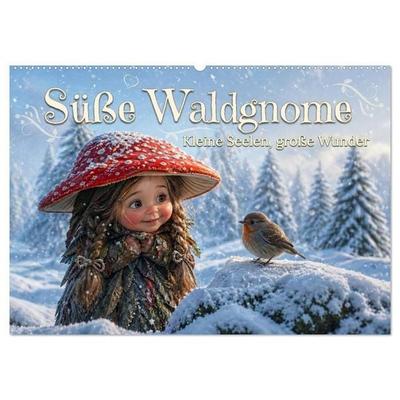 Süße Waldgnome - Kleine Seelen, große Wunder (Wandkalender 2027 DIN A2 quer), CALVENDO Monatskalender