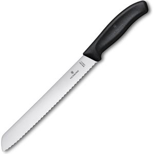 Victorinox Brotmesser Swiss Classic 6.8633.21B, 21 cm Edelstahlklinge mit Wellenschliff und Kunststoffgriff