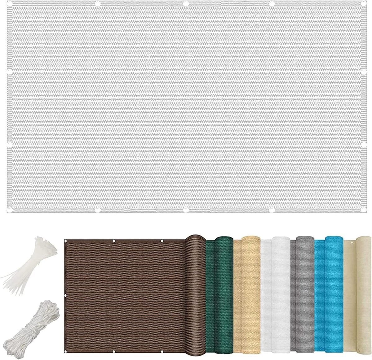 Wit Balkonscherm Privacy Windscherm voor Terras - 400 x 90 cm