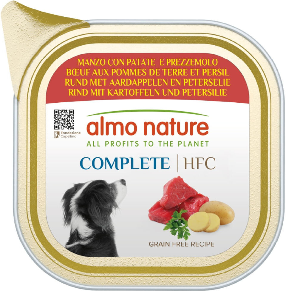 Almo Nature Dog Complete HFC Vaschetta Multipack 11x150G MANZO CON PATATE E PREZZEMOLO