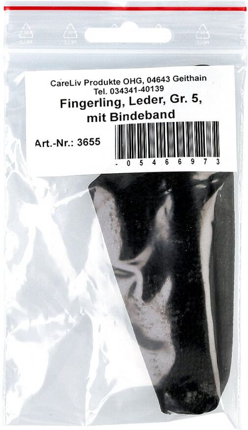 Fingerling Leder Größe 5 mit Bindeband 1stk