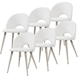En.Casa, Stühle, Esszimmerstuhl Karijoki 6er Set Webstoff Beige (6x)