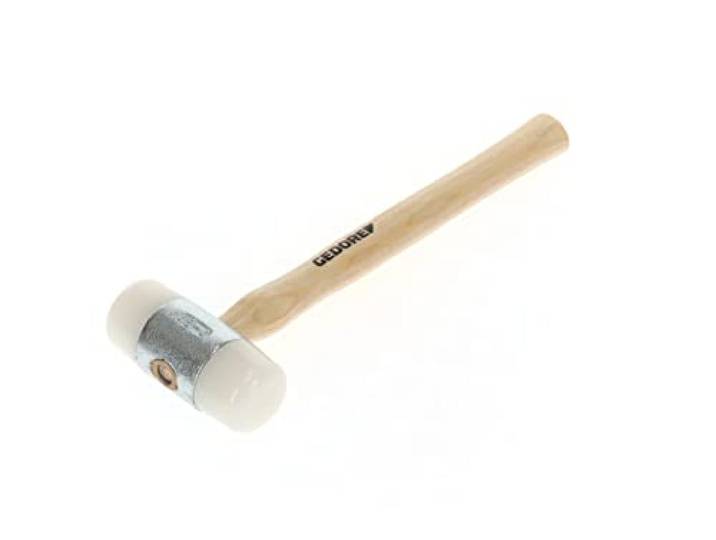 GEDORE Maillet en nylon avec manche en bois\, Maillet en cuir\, Ø 50 mm\, Marteau avec manche en frêne\, Outil\, Forgé\, 225 E-50