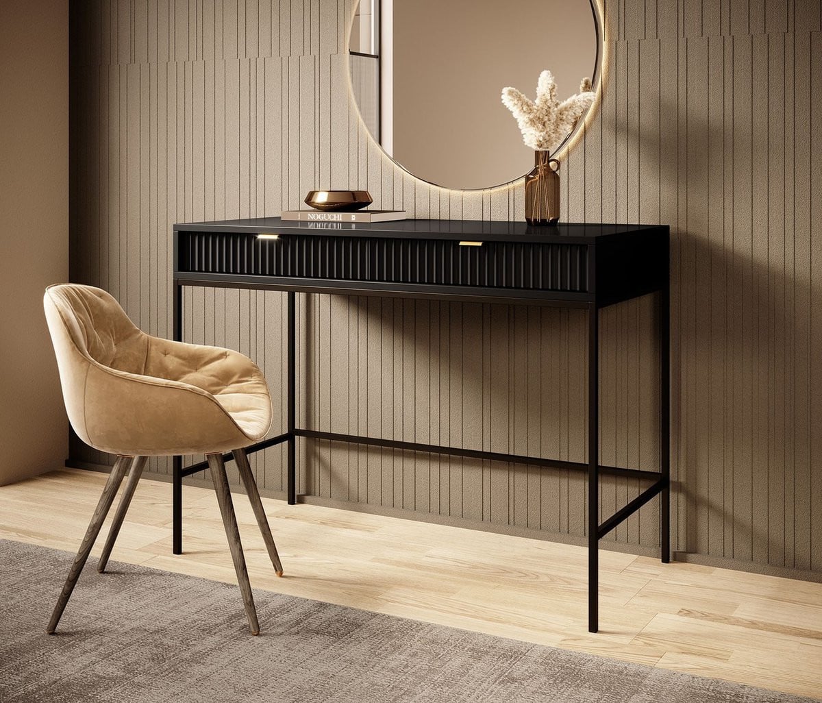 Meubella Kaptafel Navil Zwart Breedte: 104 cm