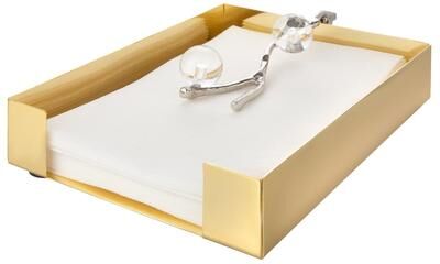Classic Touch "Tissue Holder Silver with Clear Ball - 9""L"