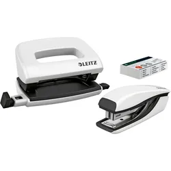LEITZ Locher und Heftgeräte Set NeXXt WOW perlweiß