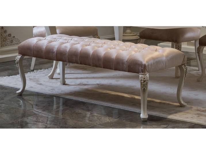 JVmoebel Bettbank Luxuriöse Stoffpolster in Beige für stilvolle Sitzgelegenheiten (1-St), Made in Europa