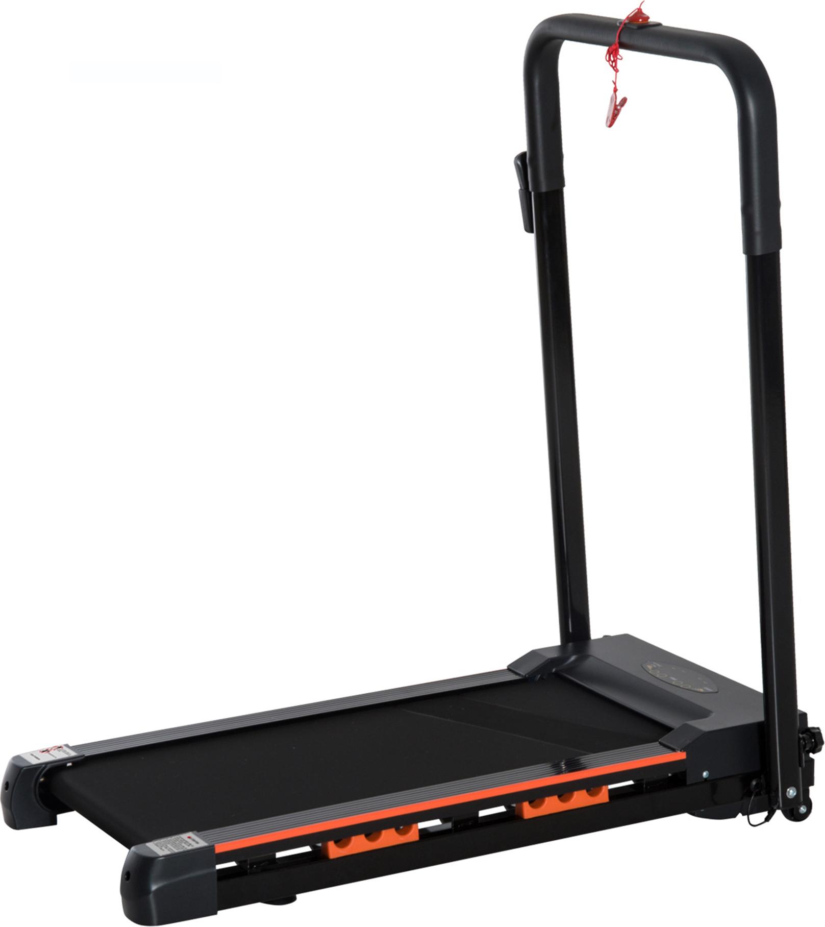 Elektrisches Laufband für Zuhause mit LCD Display, Faltbares Fitnessgerät, 1-6 Km/h, Stahl, Schwarz, 105 x 56 x 108,5 cm
