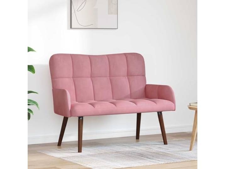 ZQQLVOO 2-Sitzer Sofa Rosa 115 x 61 x 87 cm Samt Luxuriöse Samtoberfläche, Modernes Design, Pflegeleicht, Einfache Montage