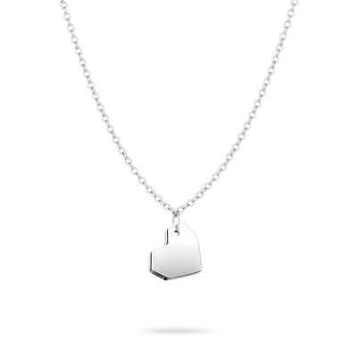 Kette mit Anhänger LIEBESKIND BERLIN "Schmuck Edelstahl Urban Heart Herz", silber (edelstahlfarben), Halsketten, Damen, Edelstahl, L: 45 B: 1mm, B:1mm