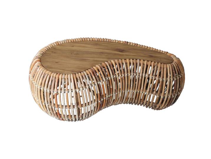 Salontisch Tan natur Rattan, Teak B 120 T 80 cm - Salontisch