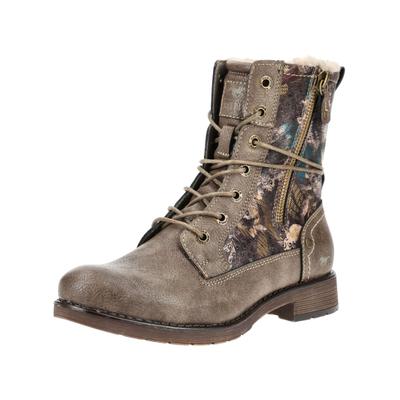 Schnürstiefelette MUSTANG SHOES "Mustang Shoes Stiefelette Lederimitat", Damen, Gr. 42, Lederimitat, braun, Schuhe Schnürstiefelette