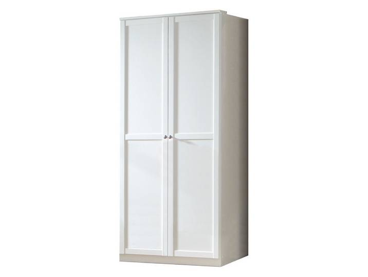 Lomadox Kleiderschrank FABRIZIO-43 weiß, Schrank 2-türig,Drehtürenschrank, mit Kleiderstange, 90cm breit