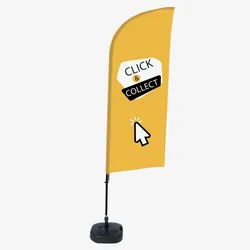 SHOWDOWN Displays Showdown Beachflag - Komplett-Set - Click & Collect Englisch - Gelb/Schwarz