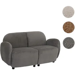 2er-Sofa HWC-P33, 2-Sitzer Couch Loungesofa, Stoff/Textil Chenille (330 g/m2) Öko-Tex ~ hellgrau