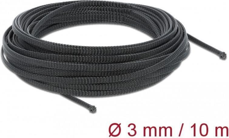 Delock 18847 Geflechtschlauch dehnbaar, 10m x 3mm, zwart