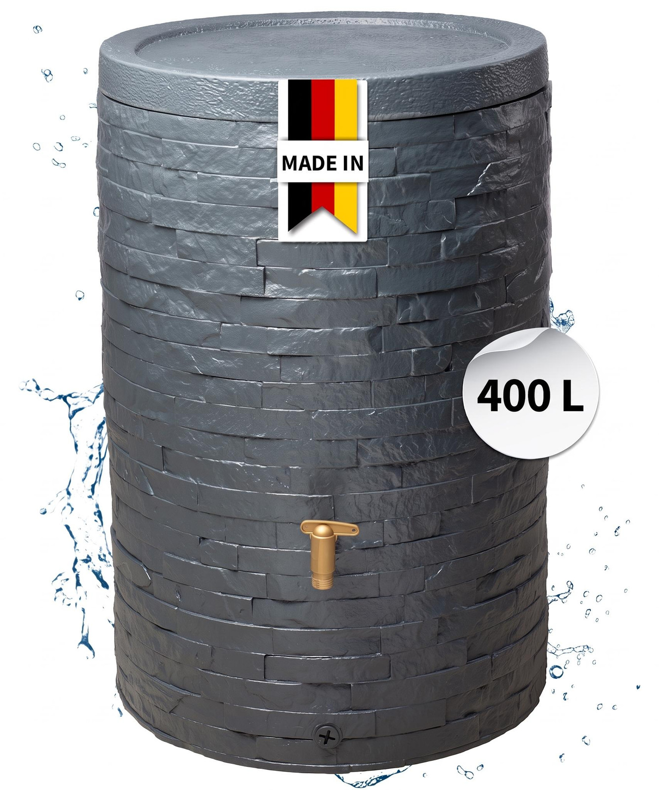 4rain ARONDO regenton 400 L grafietgrijs