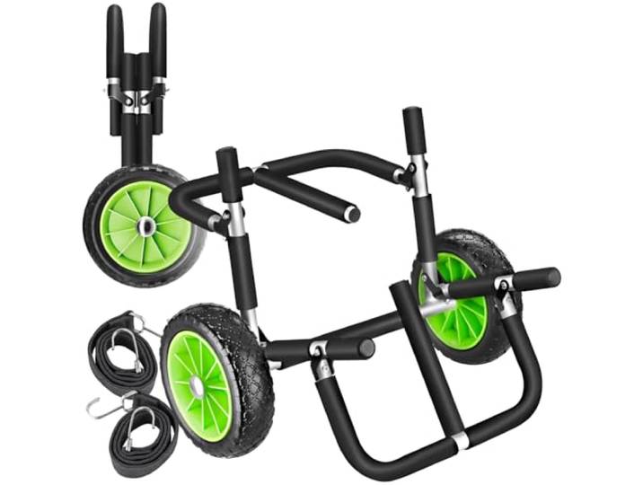tectake® Transportwagen klappbar für Surfbrett, Transporter für Stand Up Paddling Board, Kanu Boot oder Kajak aufblasbar, Trolley für Schlauchboot, Buggy für SUP, Surfbrett Zubehör - doppel