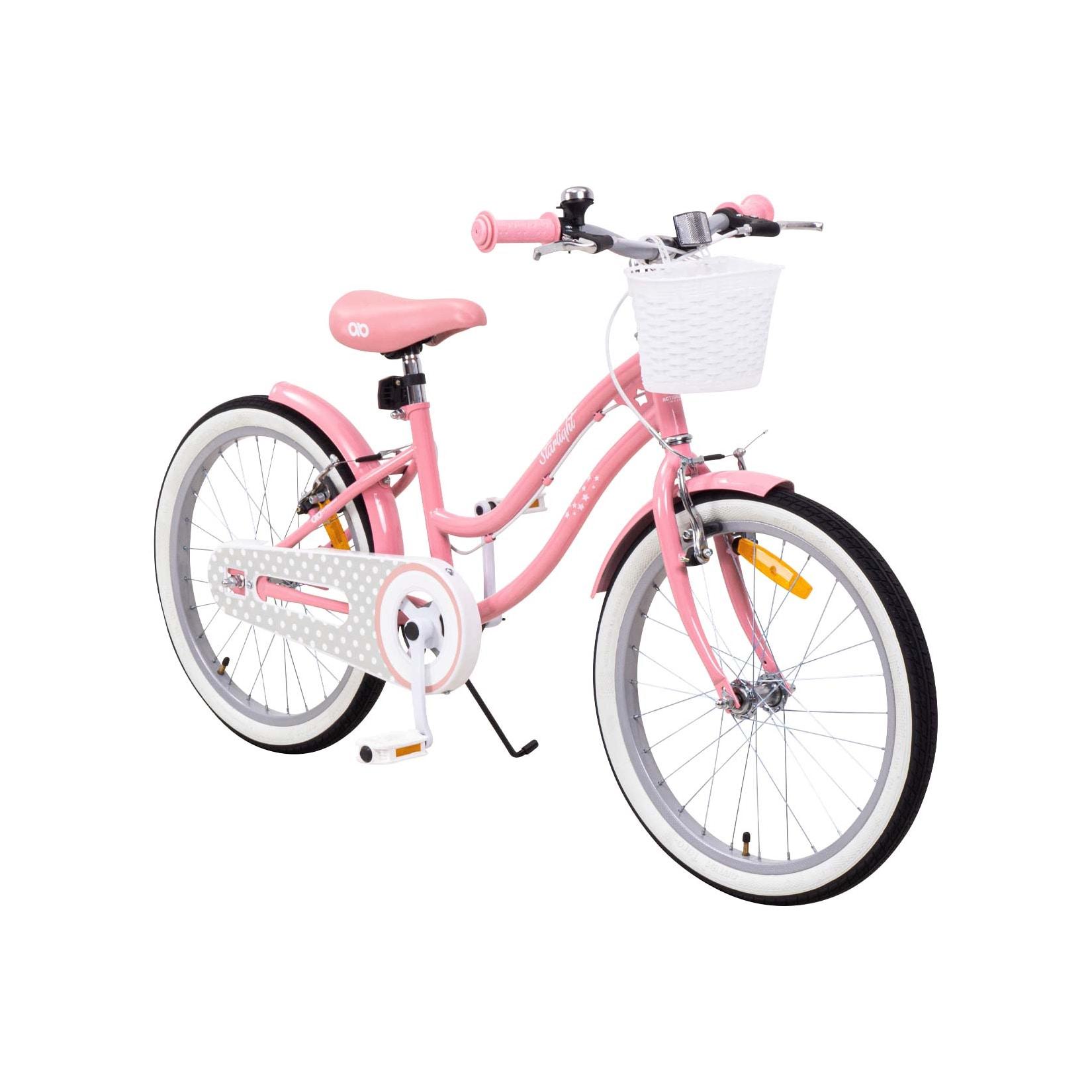 Actionbikes Kinderfahrrad Starlight 20 Zoll, Rosa, Fahrradständer, Korb, Klingel, Kettenschutz (Classic)
