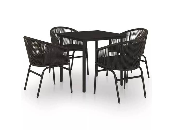 VidaXL - Garten-essgruppe pvc, One Size, Schwarz
