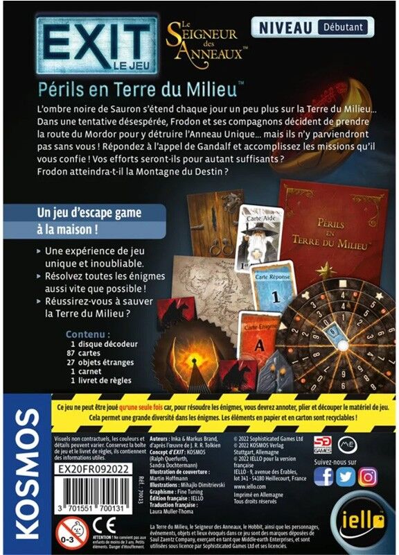 iello EXIT : Seigneur des Anneaux - Périls en Terre du Milieu (Débutant)